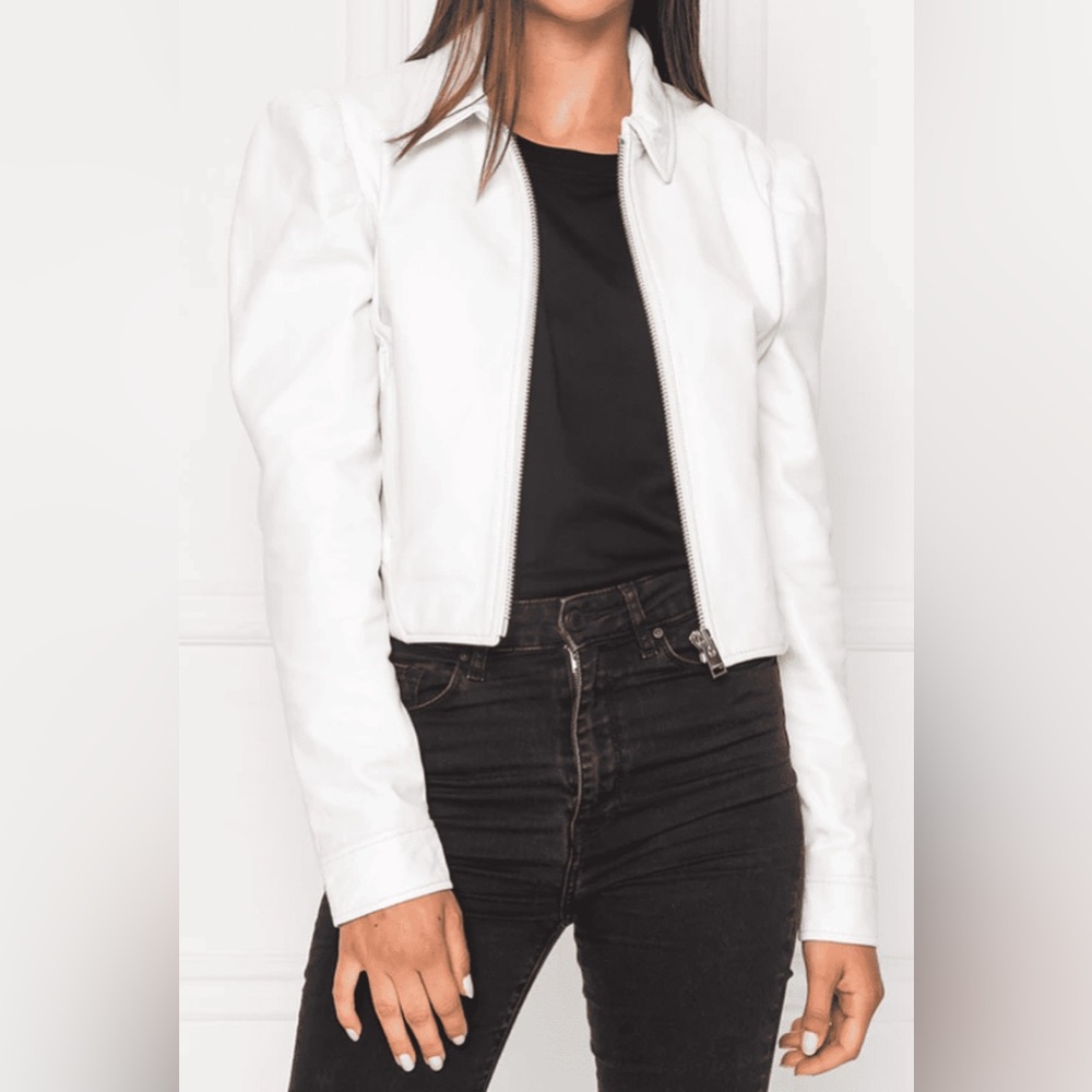 LAMARQUE Ursula White Leather Jacket